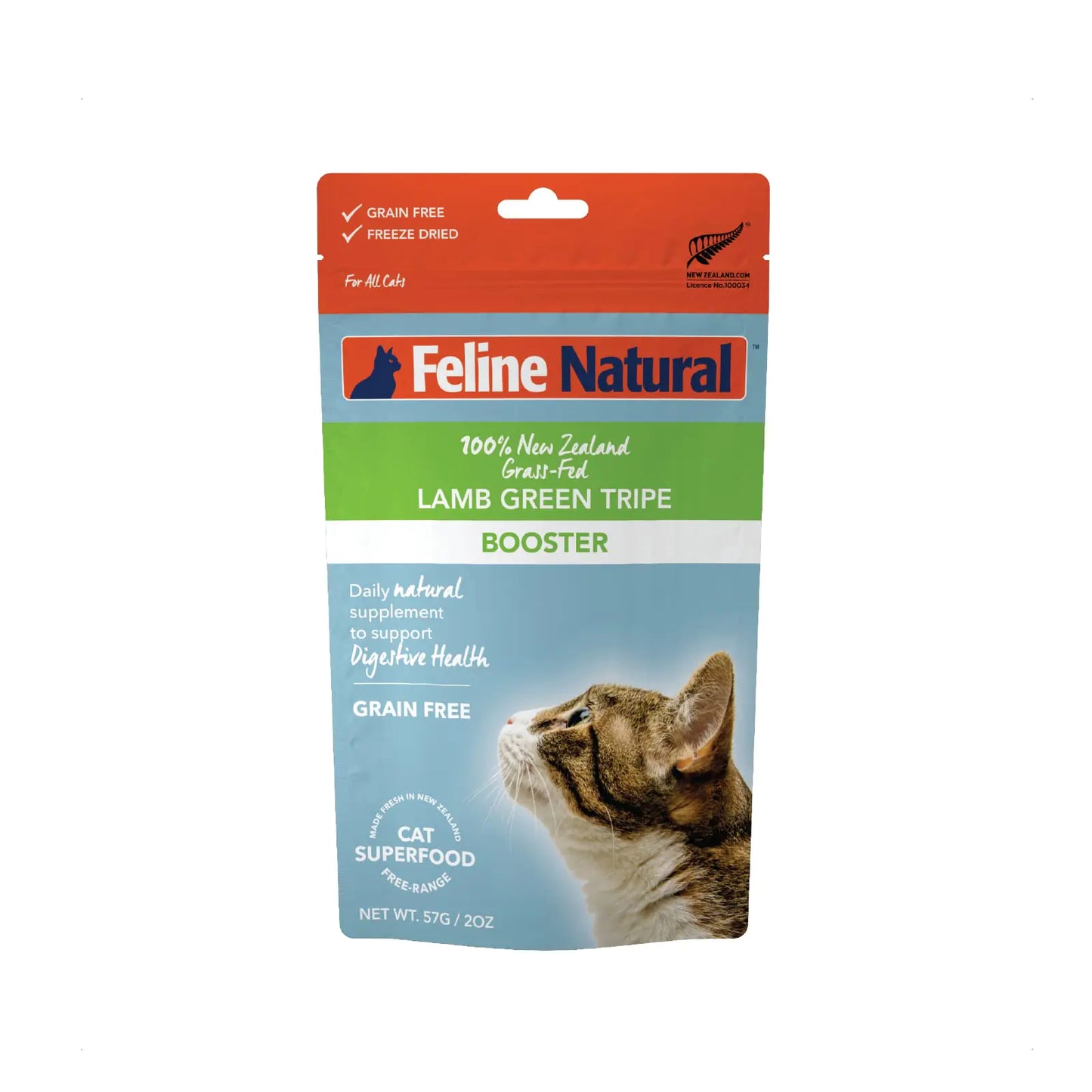 Feline Natural - Grain-Free Freeze-Dried Cat Food Supplement - Lamb Green Tripe 2oz