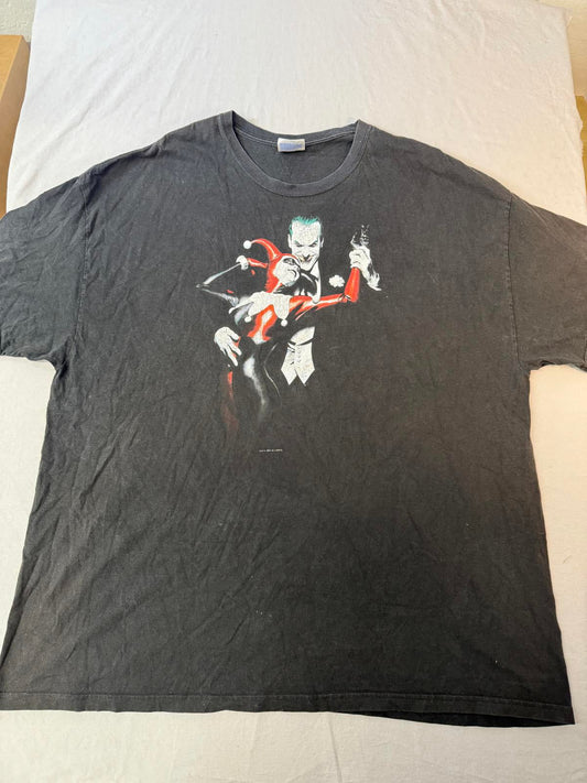 VTG Graphitti Joker & Harley Quinn T-shirt 1999 DC 3XL