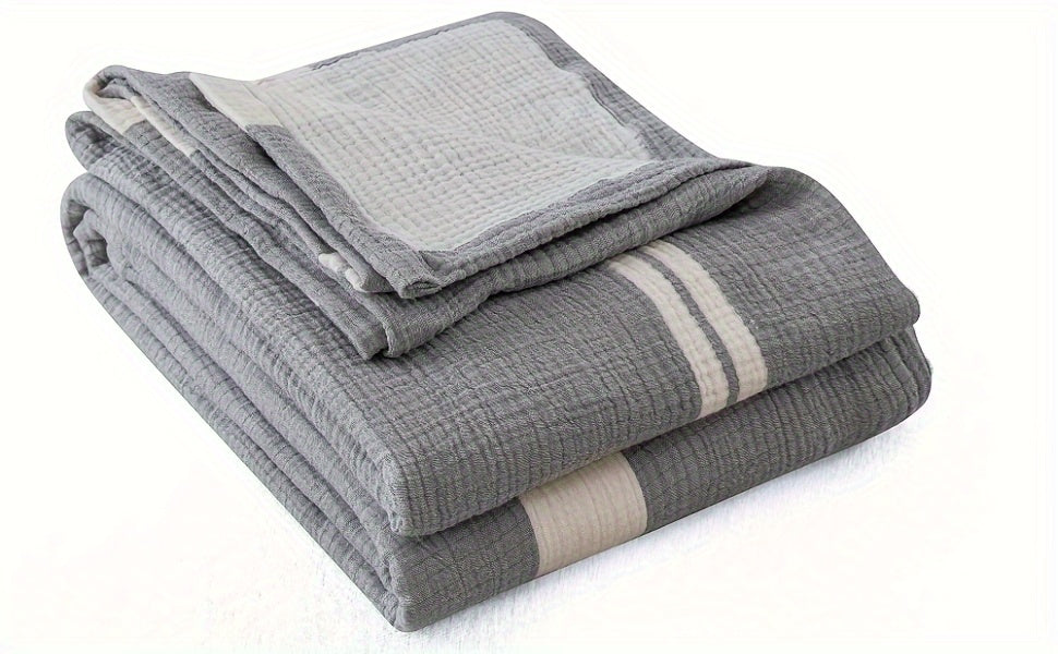 1pc Muslin Blankets, 4-Layer Muslin Functional blanket, Lightweight Soft Breathable Bedding Blanket, Throw Blanket For Couch, Nap, Picnic, All Season