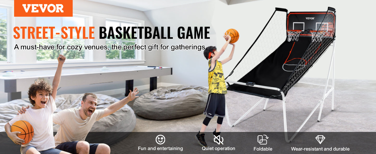 VEVOR Foldable Basketball Arcade Game 2 Player Indoor Basketball Game Home Dual Shot Sport w/ 4 Balls 8 Game Modes for Kid Adult - Premium  from Lizard Vigilante - Just $113.99! Shop now at Lizard Vigilante