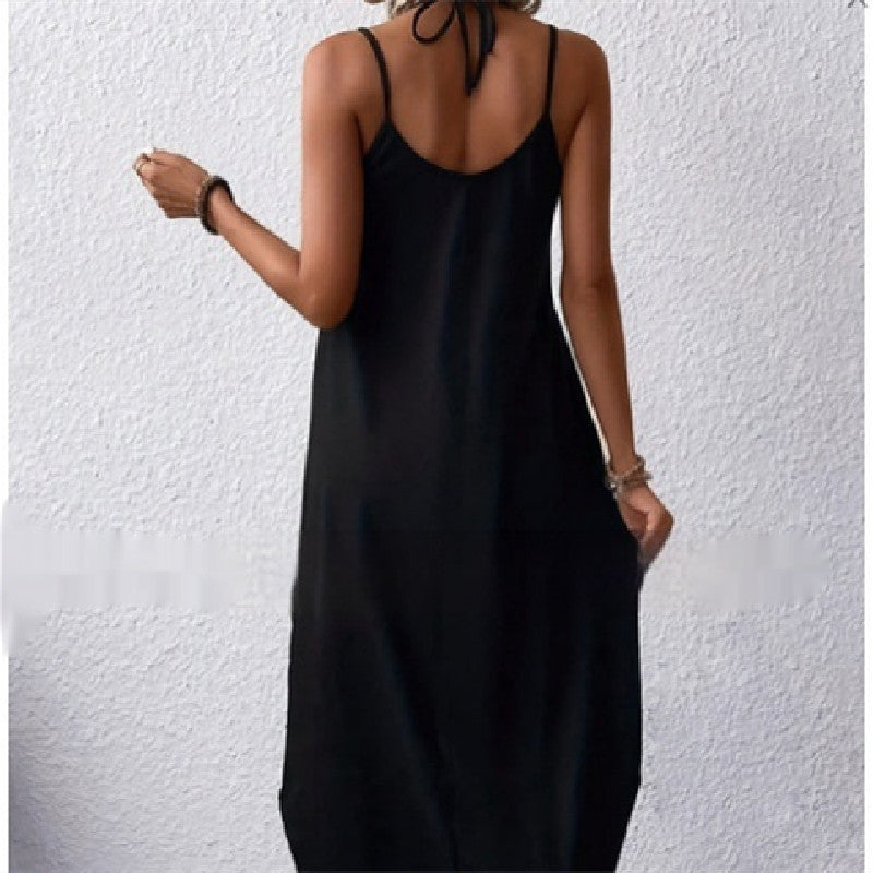 Fashion Women's Wear Solid Color Loose Vest Dress