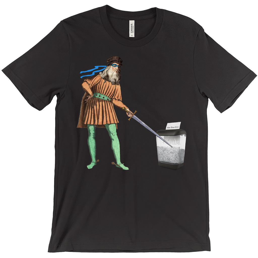 Leonardo da Vinci vs Paper Shredder Tee