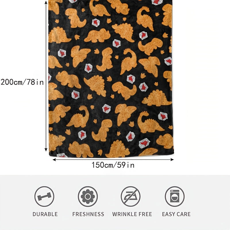 1PC Dinosaur Chicken Nugget Blanket, Gift Soft Comfortable Plush Bedding Blanket, Couch Office Camping Throw Blanket