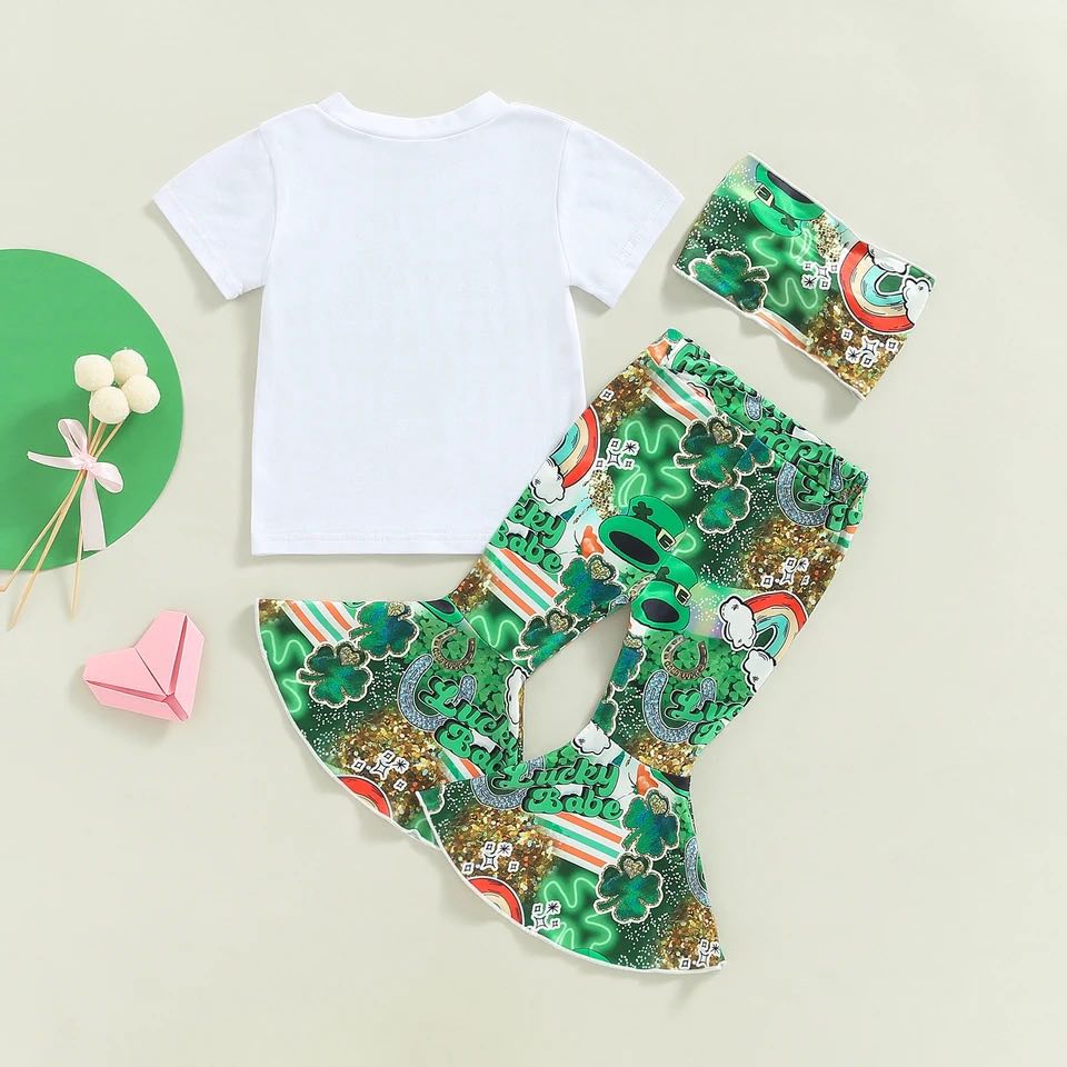 Girls’ “Who Needs Luck When You’re This Cute” St. Patrick’s Day Outfit