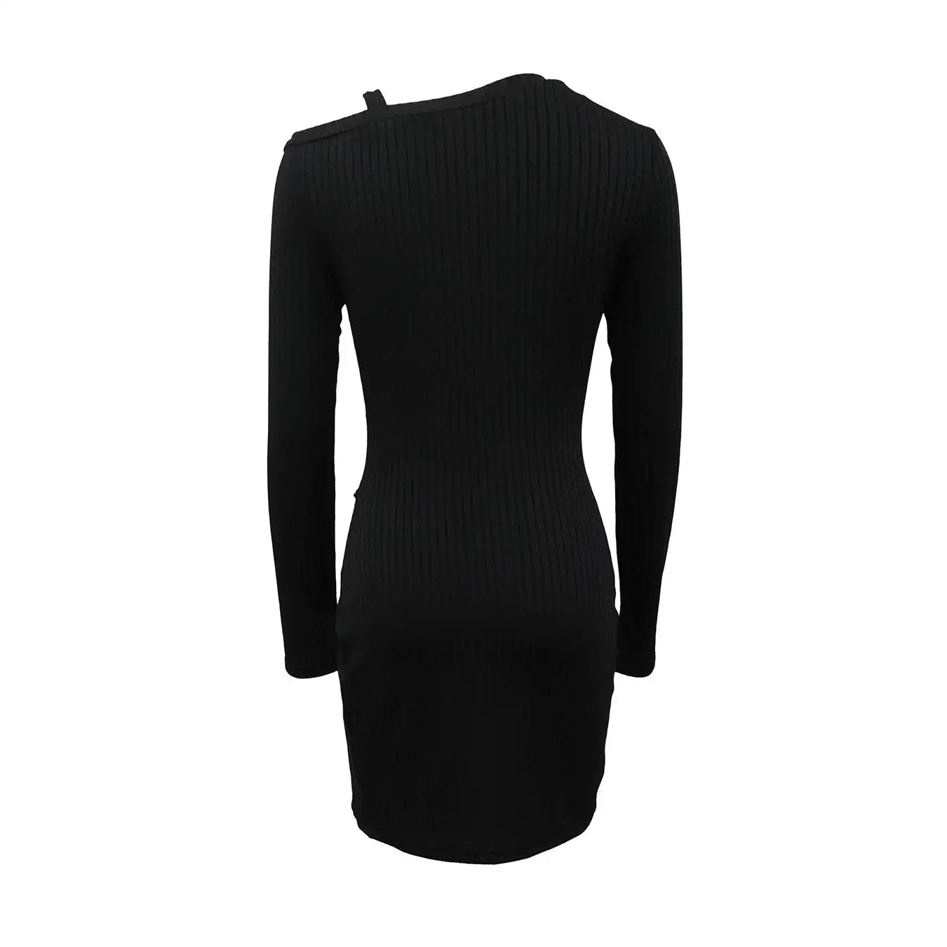 Ladies' Fashion Trend Asymmetrical High Neck Top, Casual Business Versatile, Solid Color Long Sleeved Clothes