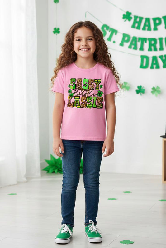 Girls’ “Sassy Little Lassie” St. Patrick’s Day Shirt