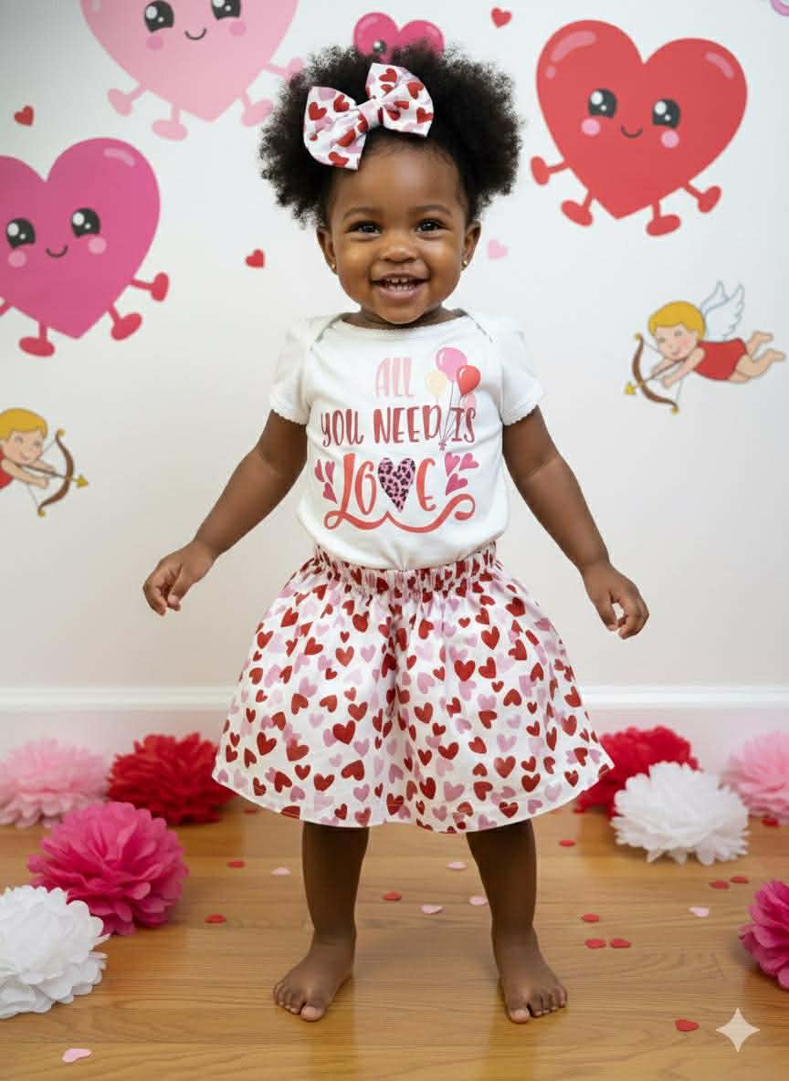 One‑of‑a‑Kind Handmade Toddler Girl Outfits – Valentine Collection