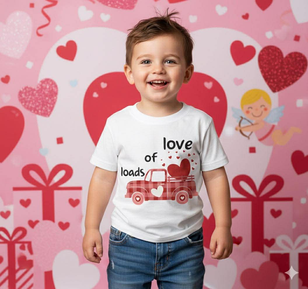 Boy's Handmade Valentine's Day Tees- Short or Long Sleeve Options