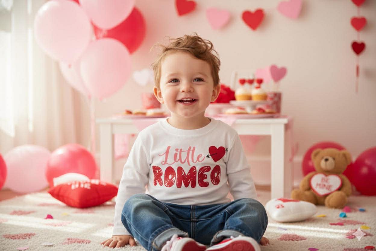 Boy's Handmade Valentine's Day Tees- Short or Long Sleeve Options