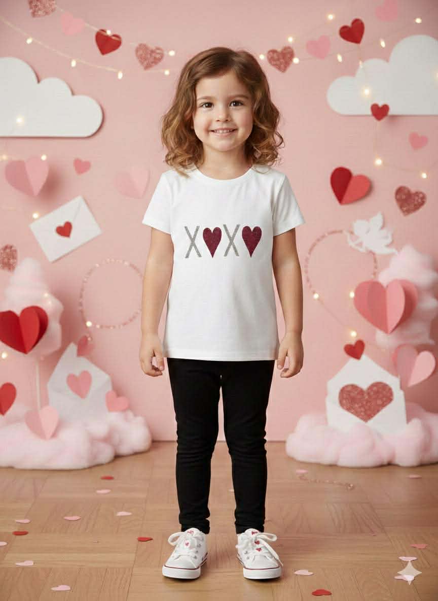 Girl's Handmade Valentine's Day Tees- Short or Long Sleeve Options