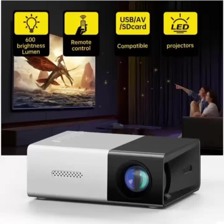 Bright 3000+ Lumen HD Mini Projector- Portable 3D-Ready, Professional High-definition Mini Projector Suitable For Home CinemasAnd Outdoor Camping, Compatible HDTV, USB SD AndHolder, Christmas, Halloween, Thanksgiving Gifts - Premium  from Lizard Vigilante - Just $33.99! Shop now at Lizard Vigilante