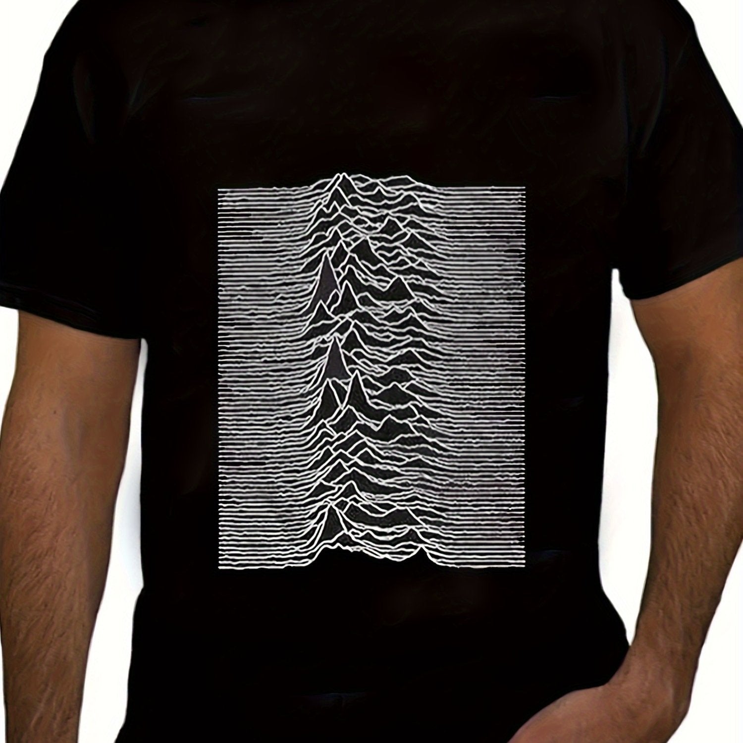 Vintage 90s Joy Division Unknown Pleasures Album Cover T-Shirt – Premium Cotton Rock Band Tee, Retro Cool, Breathable Men’s Graphic, USA-Made - Premium T-Shirt from Lizard Vigilante - Just $25.88! Shop now at Lizard Vigilante