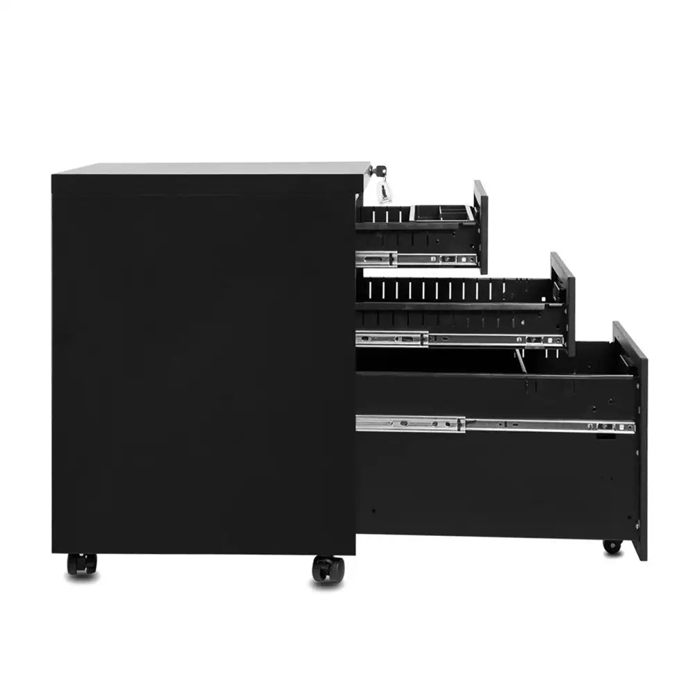 3-Drawer Mobile File Cabinet with Keys, 15.4