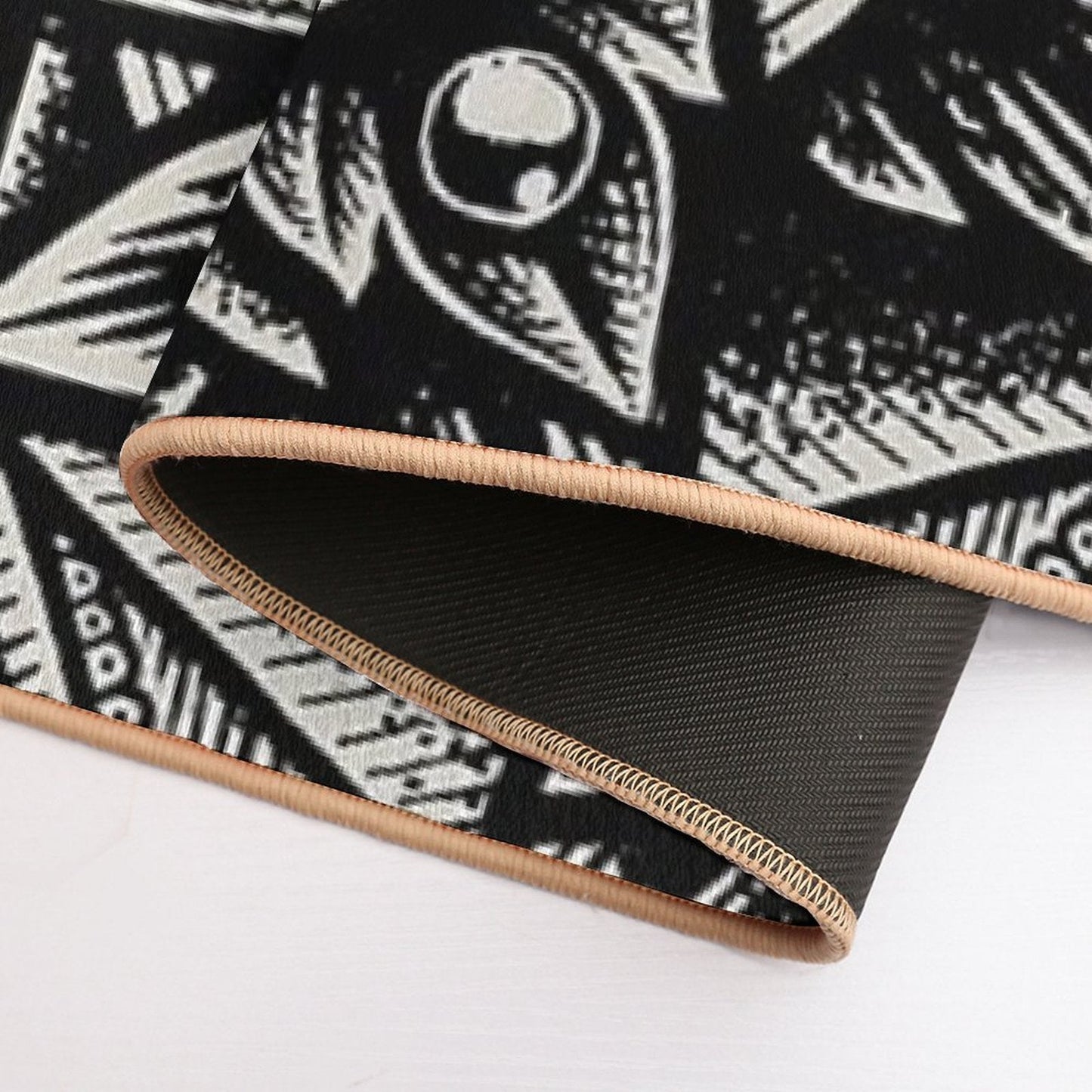 Sacred Geometry Seraphim Star Mandala Black  Dirt-Trapping Bath Mat