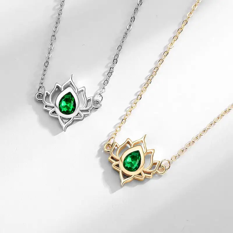 Lvzuan Lotus Necklace For Women Fashion Hollowed-out Vintage