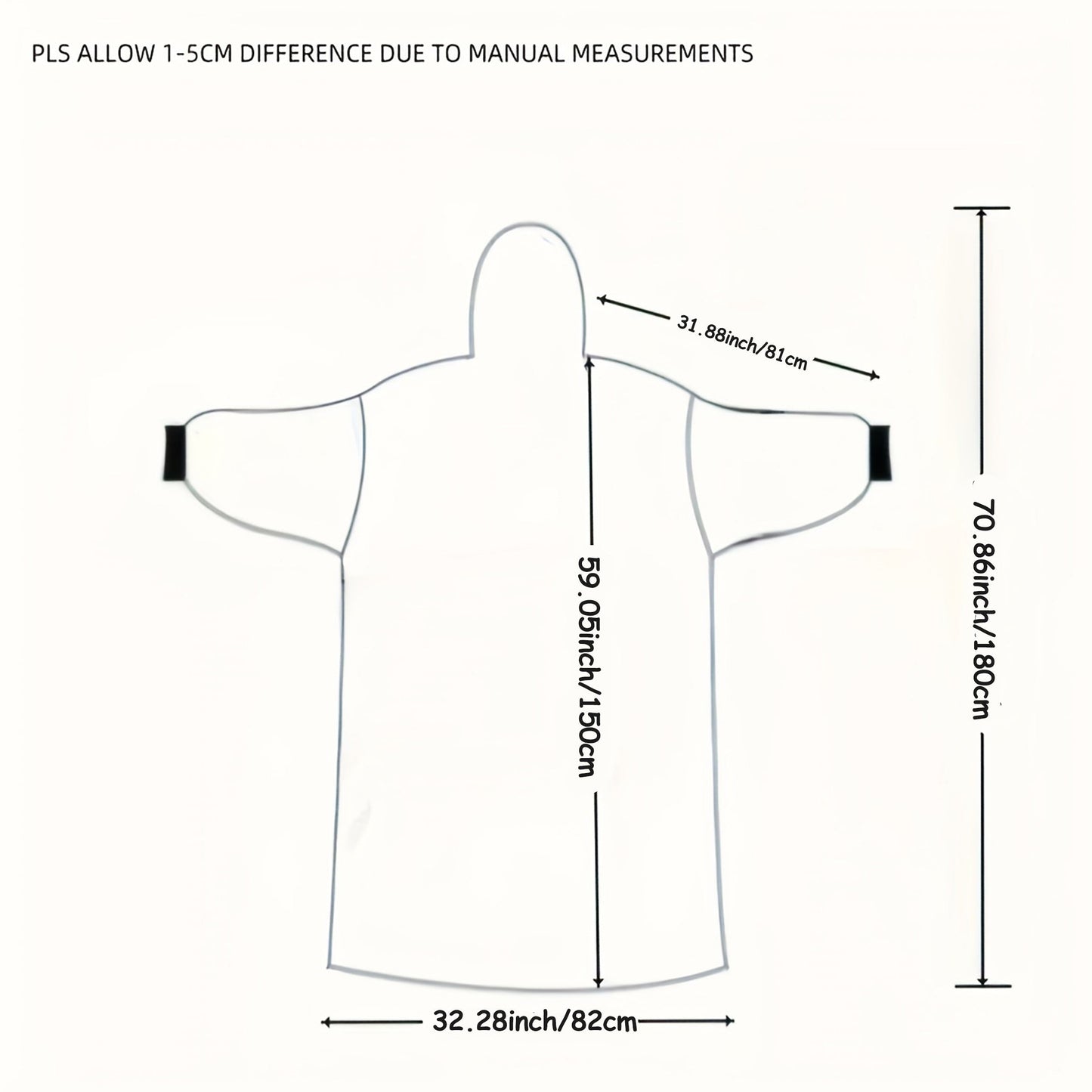 1pc Simple Solid Color Fleece Lazy Person Hooded Blanket Can Be Worn