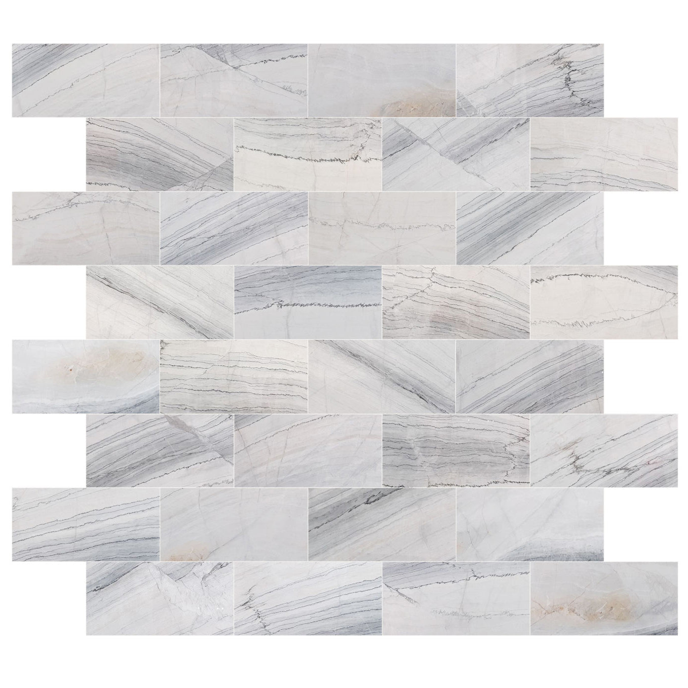 Bianco Massa Exotic Marble Polished Floor and Wall Tile - Large Format - Livfloors Collection