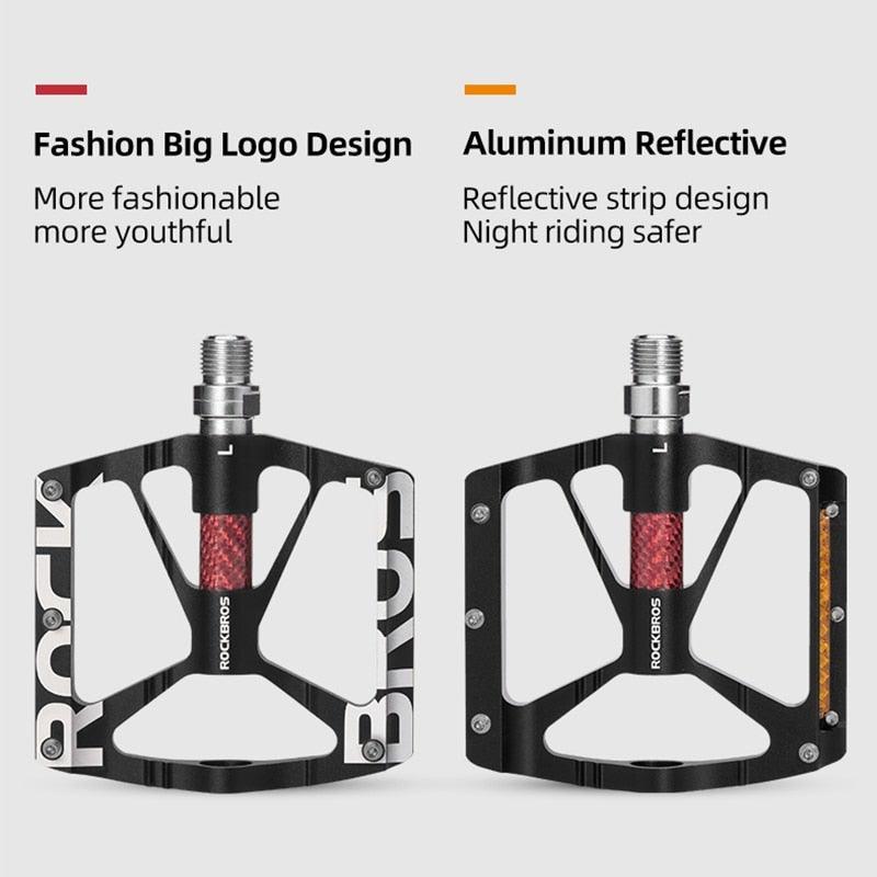 Bicycle Pedals Aluminum Alloy Ultralight Non-Slip Rainproof Reflective Bearing Road Bike Pedal Cycling Accessories Mountain Bike Pedals Ultra Strong Aluminum Alloy Flat Pedals Cycling Sealed Bearings Light Weight And Large Platform