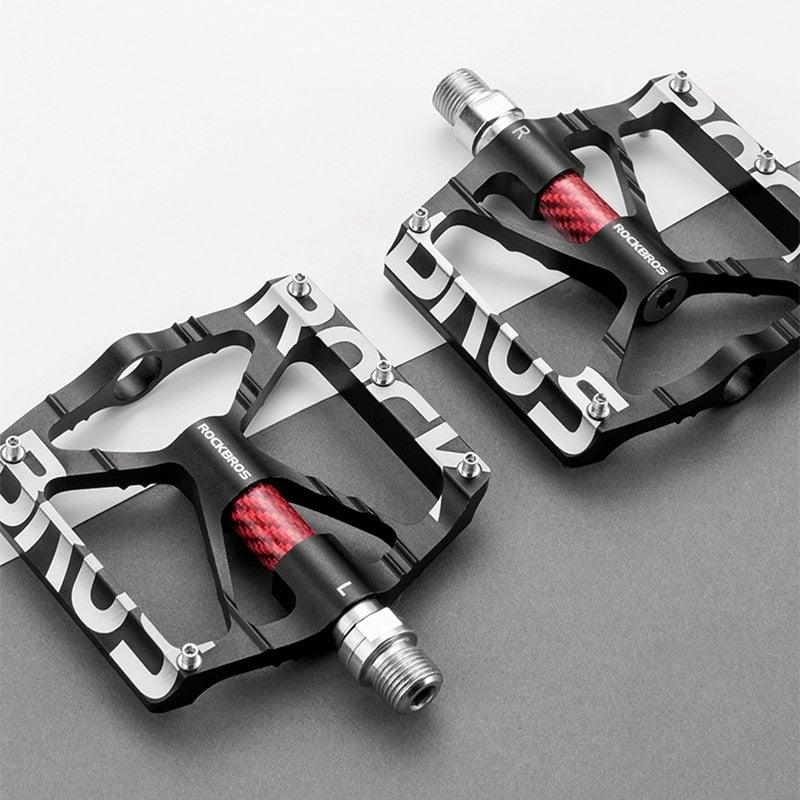 Bicycle Pedals Aluminum Alloy Ultralight Non-Slip Rainproof Reflective Bearing Road Bike Pedal Cycling Accessories Mountain Bike Pedals Ultra Strong Aluminum Alloy Flat Pedals Cycling Sealed Bearings Light Weight And Large Platform