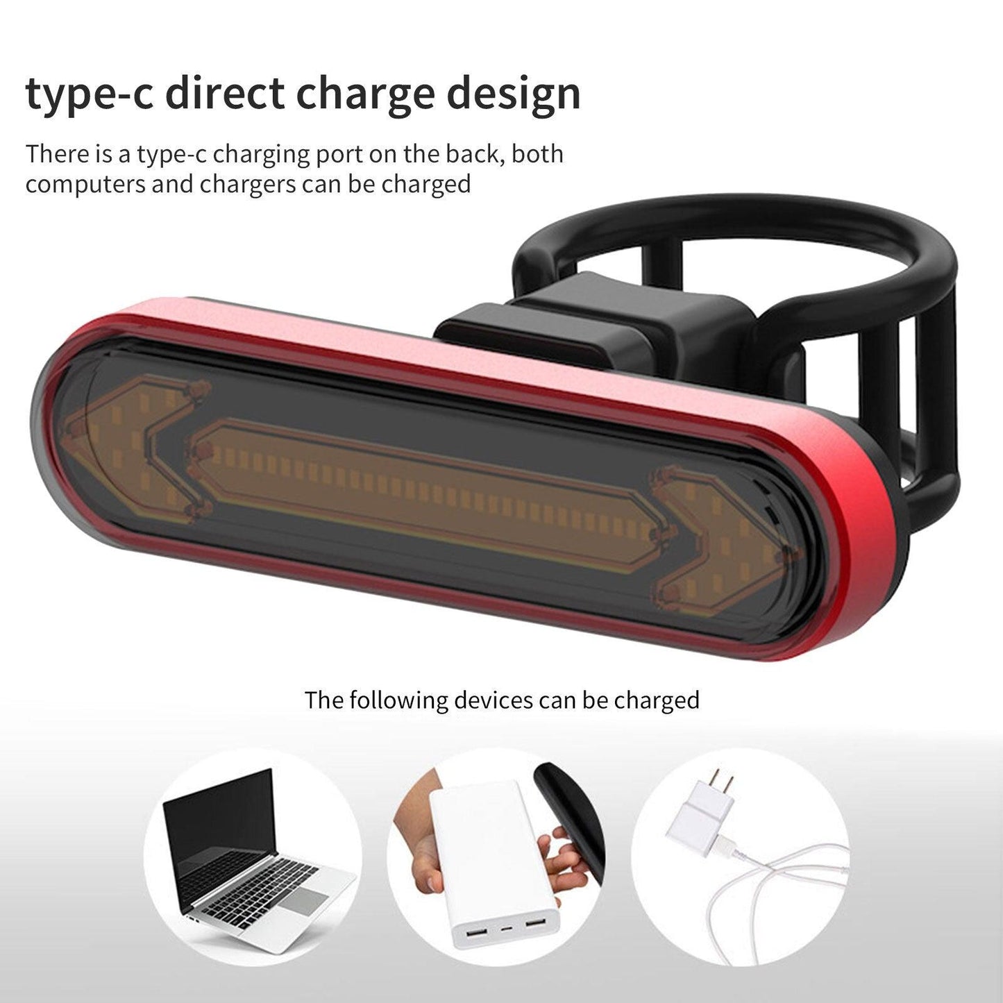 tBicycle Turn Signal Taillight USB Rechargeable Bicycle Tail Rear Light Turn Signal Braking Warning Wireless LED Ultra Bright LED Safety Warning Bike Brake Rear Lights Wireless Remote Control Modes Waterproof Suitable For Mountain Bike Road Bicycle