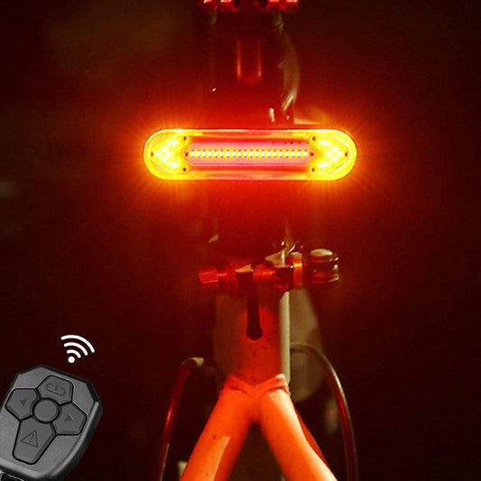 tBicycle Turn Signal Taillight USB Rechargeable Bicycle Tail Rear Light Turn Signal Braking Warning Wireless LED Ultra Bright LED Safety Warning Bike Brake Rear Lights Wireless Remote Control Modes Waterproof Suitable For Mountain Bike Road Bicycle