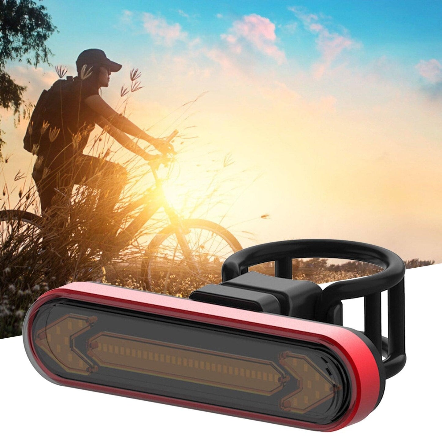tBicycle Turn Signal Taillight USB Rechargeable Bicycle Tail Rear Light Turn Signal Braking Warning Wireless LED Ultra Bright LED Safety Warning Bike Brake Rear Lights Wireless Remote Control Modes Waterproof Suitable For Mountain Bike Road Bicycle