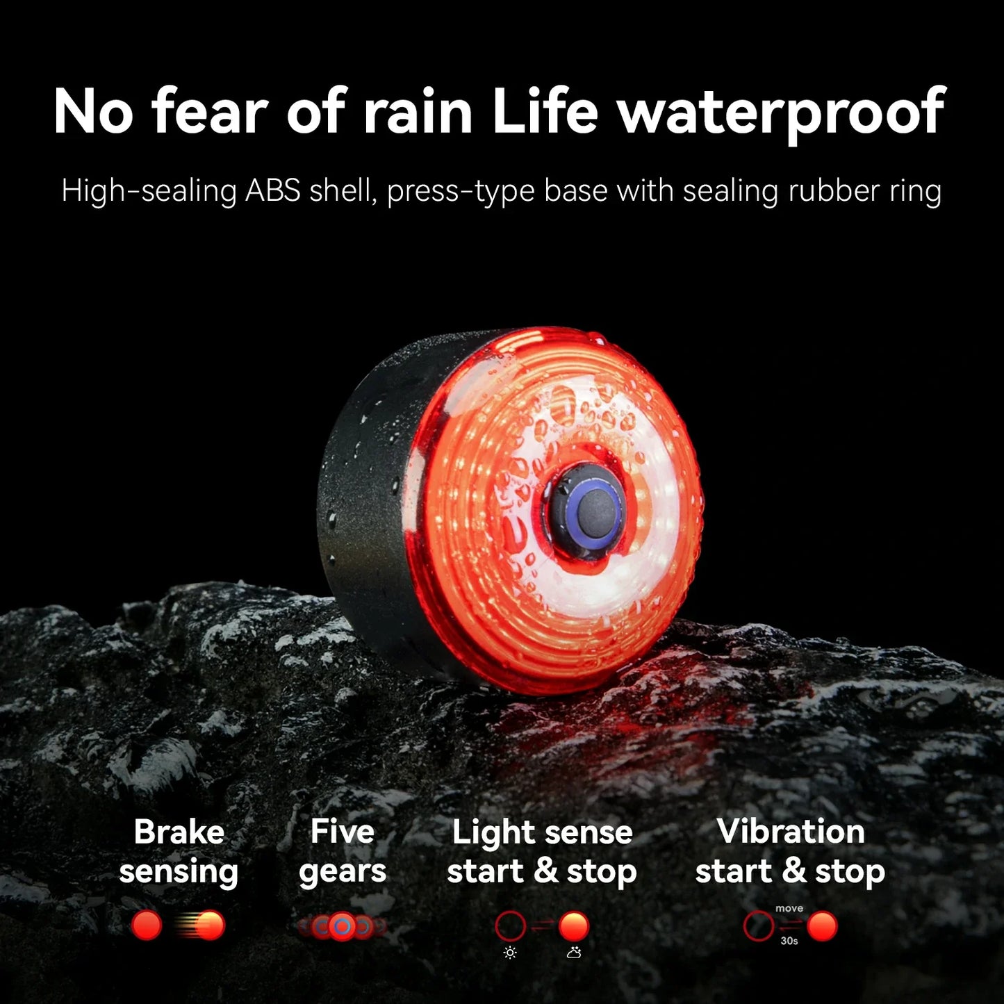 Multifunctional Cycling Tail Bag With Light