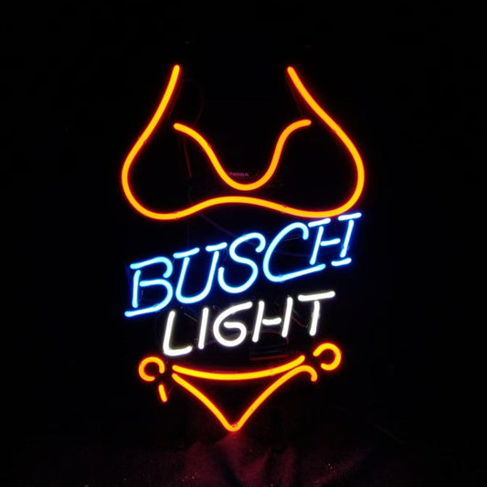 Red Bikini Set Busch Light Neon Signs Light
