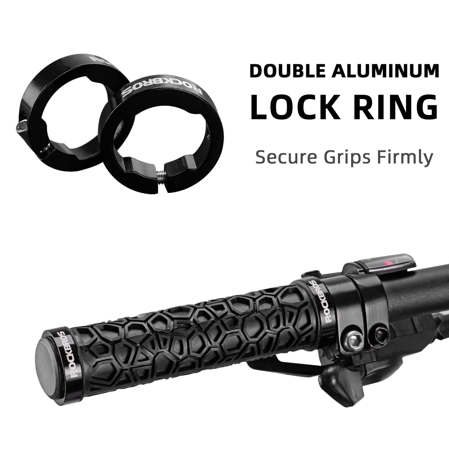 ROCKBROS Bike Handlebar Grips Double Lock-on Non-Slip Grips for MTB, BMX 22.2mm
