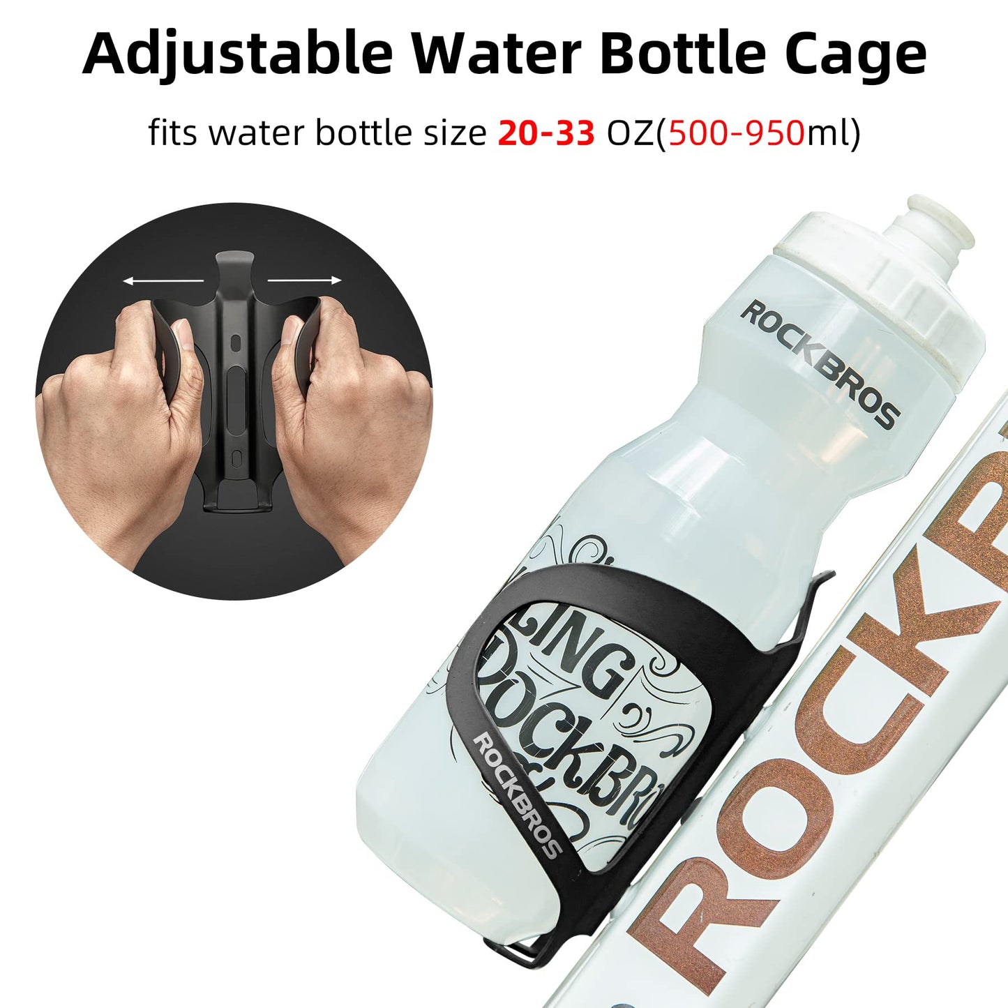 ROCKBROS Lightweight Alloy Aluminum Bike Water Bottle Cage - Secure Hold Bicycle Bottle Bracket