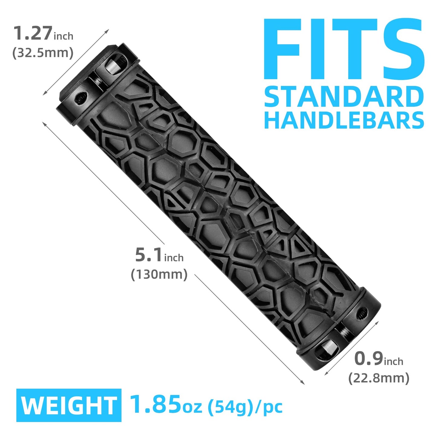 ROCKBROS Bike Handlebar Grips Double Lock-on Non-Slip Grips for MTB, BMX 22.2mm