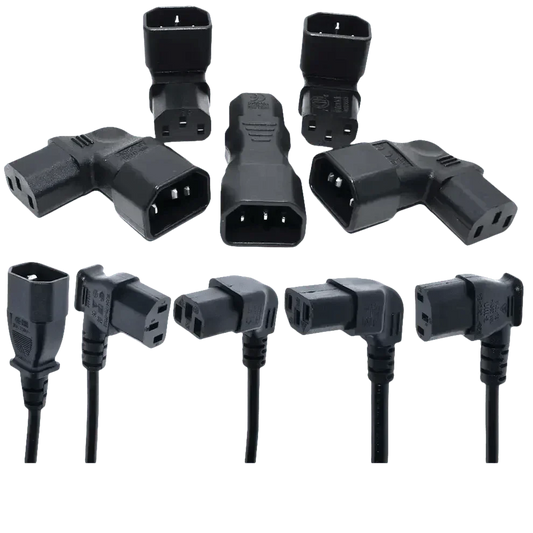 Black C13 C14 Power Angle Extension Cable