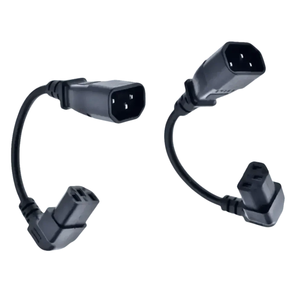 Black C13 C14 Power Angle Extension Cable