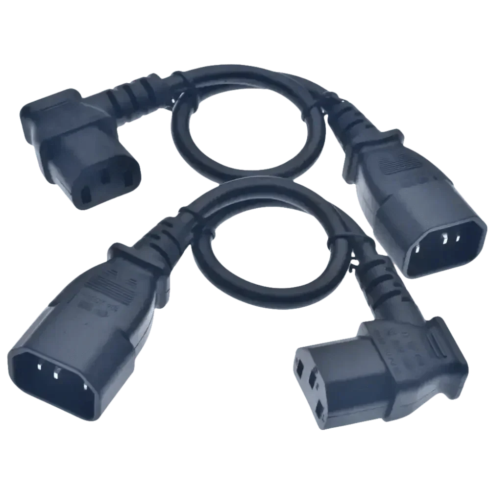 Black C13 C14 Power Angle Extension Cable