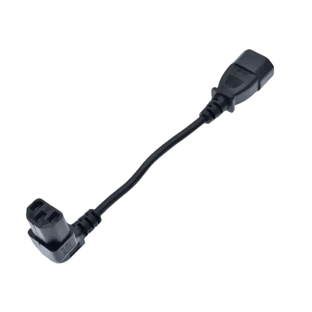 Black C13 C14 Power Angle Extension Cable