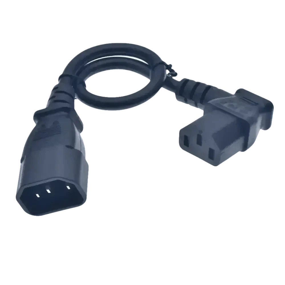 Black C13 C14 Power Angle Extension Cable