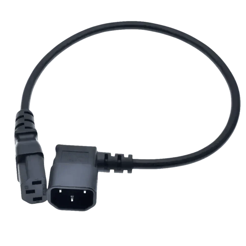 Black C13 C14 Power Angle Extension Cable