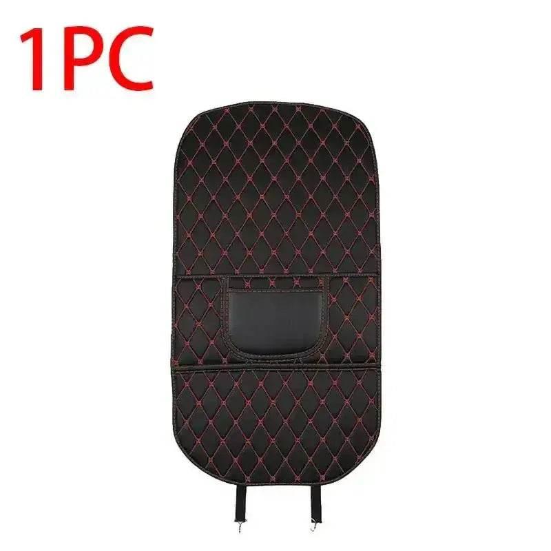 Black Car Seat Protector Pad with Red Stitching
