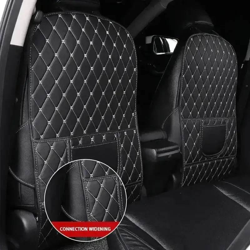 Black Car Seat Protector Pad with Red Stitching