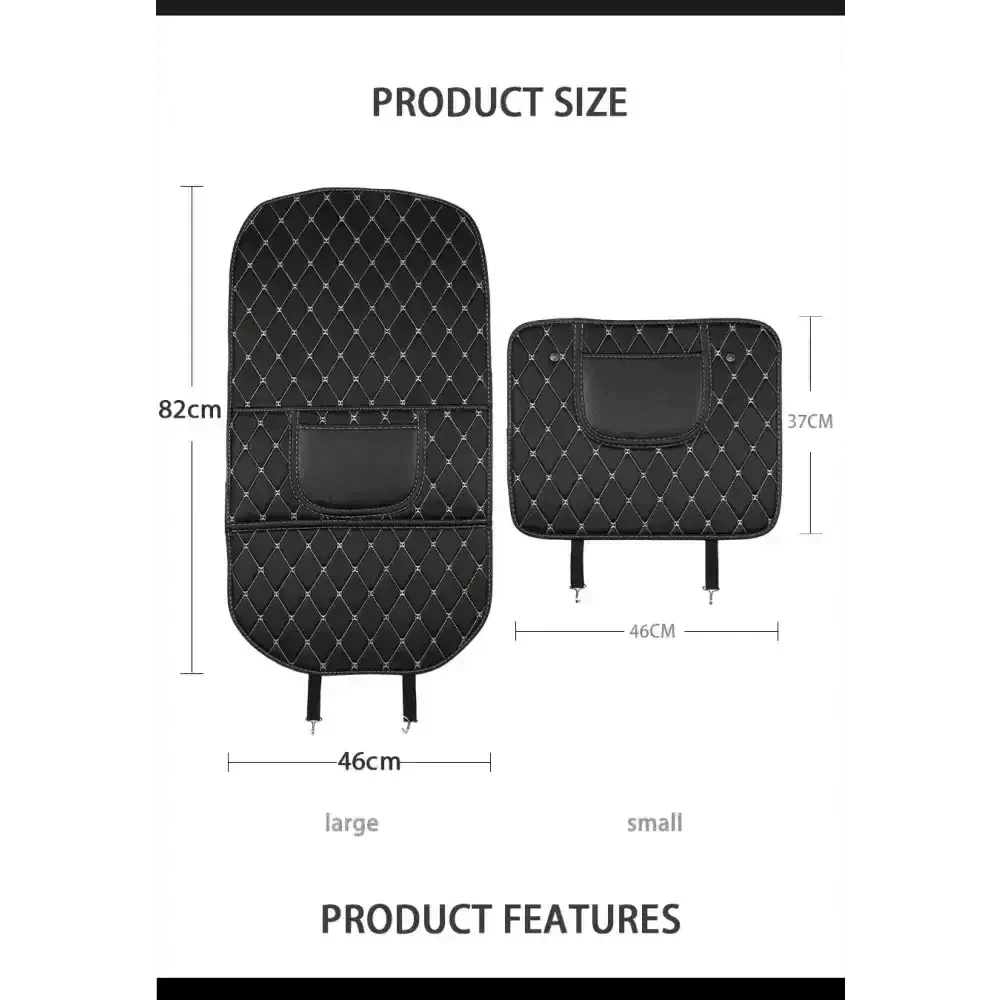 Black Car Seat Protector Pad with Red Stitching