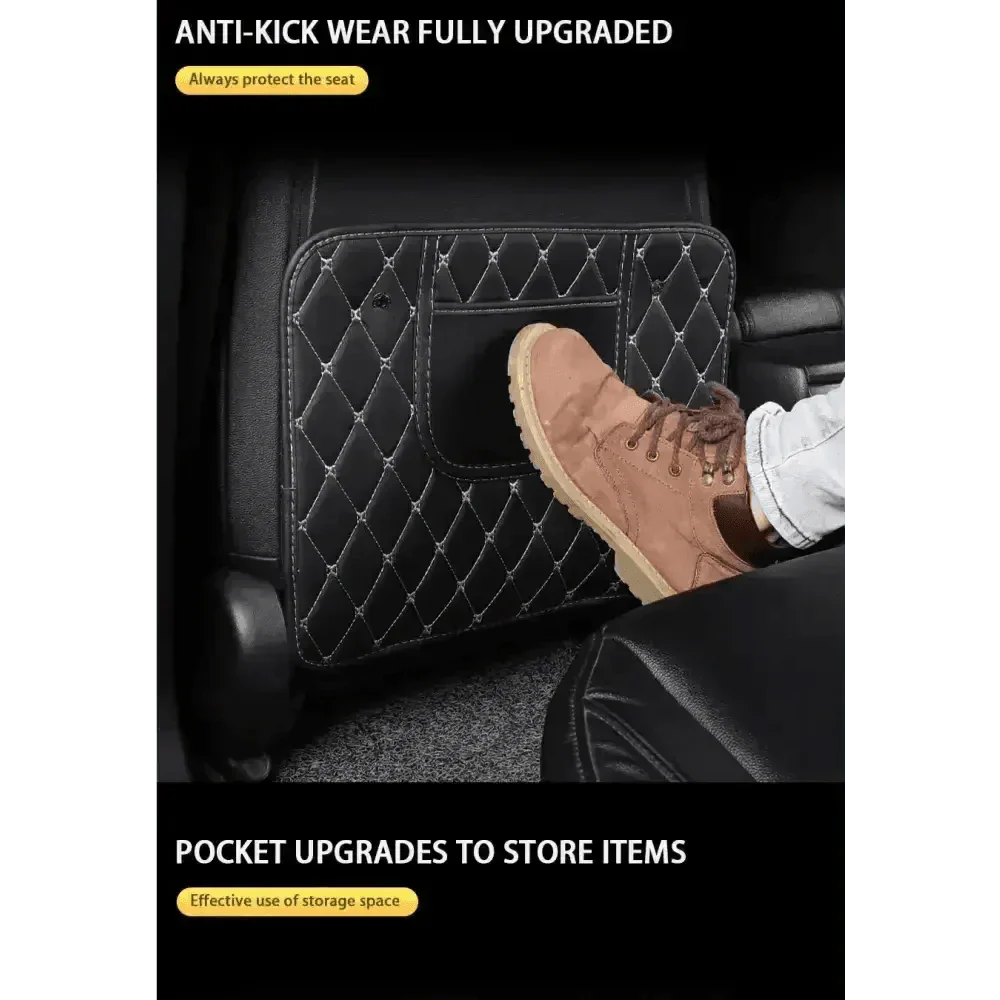 Black Car Seat Protector Pad with Red Stitching