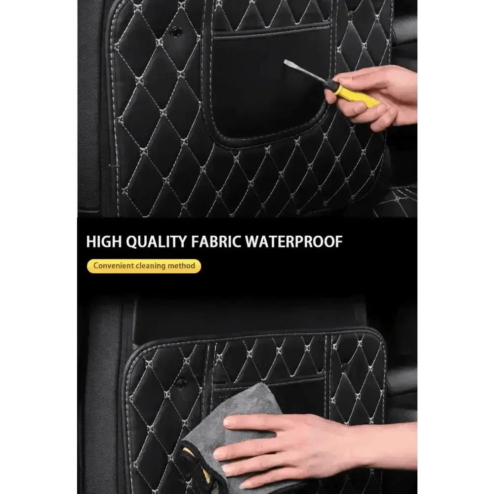 Black Car Seat Protector Pad with Red Stitching