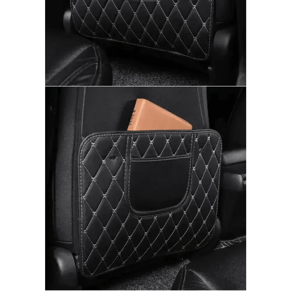 Black Car Seat Protector Pad with Red Stitching