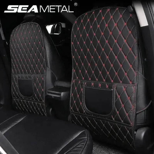 Black Car Seat Protector Pad with Red Stitching