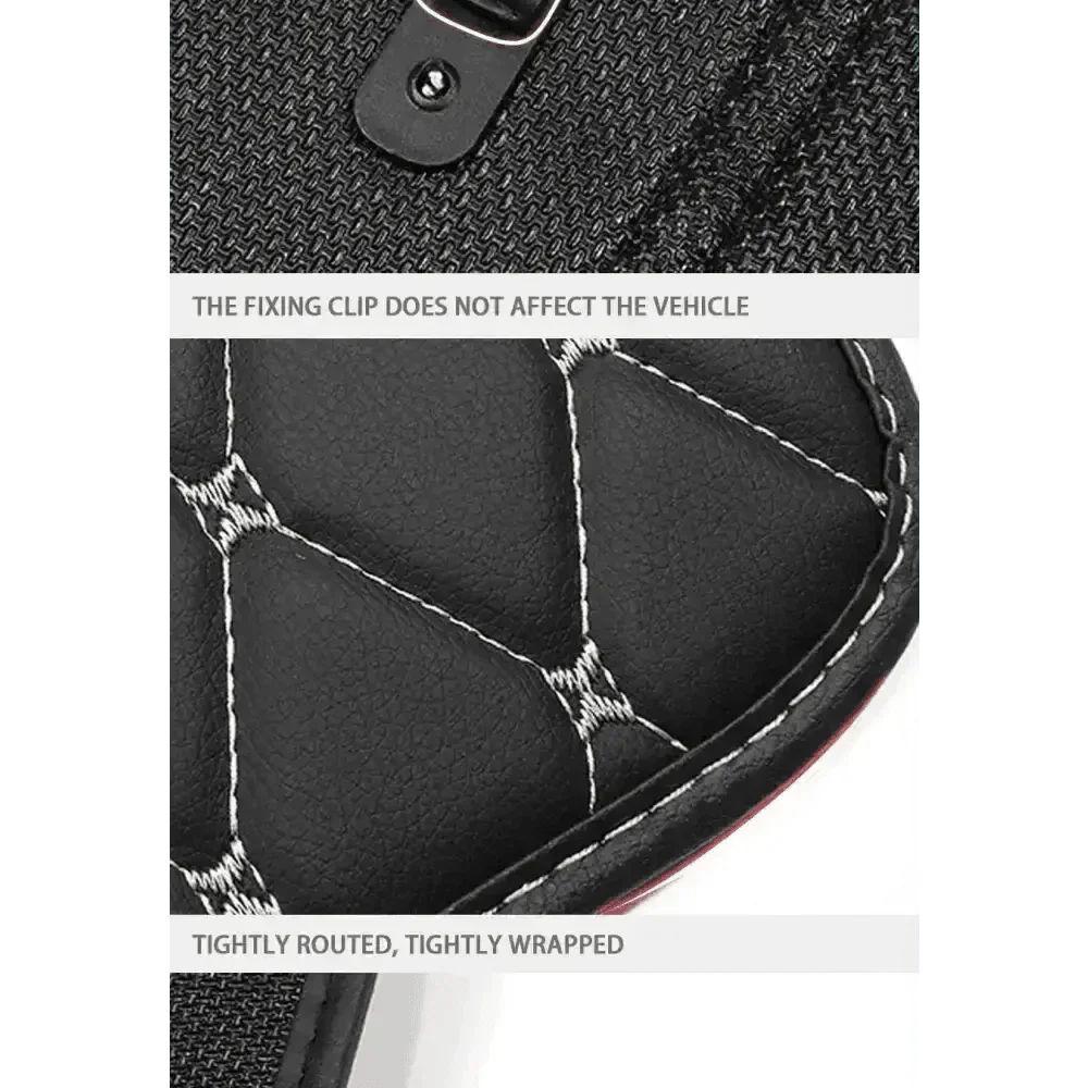 Black Car Seat Protector Pad with Red Stitching