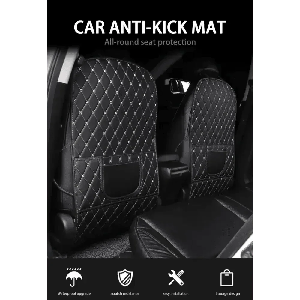 Black Car Seat Protector Pad with Red Stitching