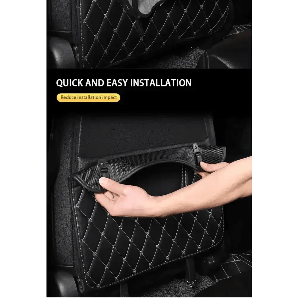 Black Car Seat Protector Pad with Red Stitching
