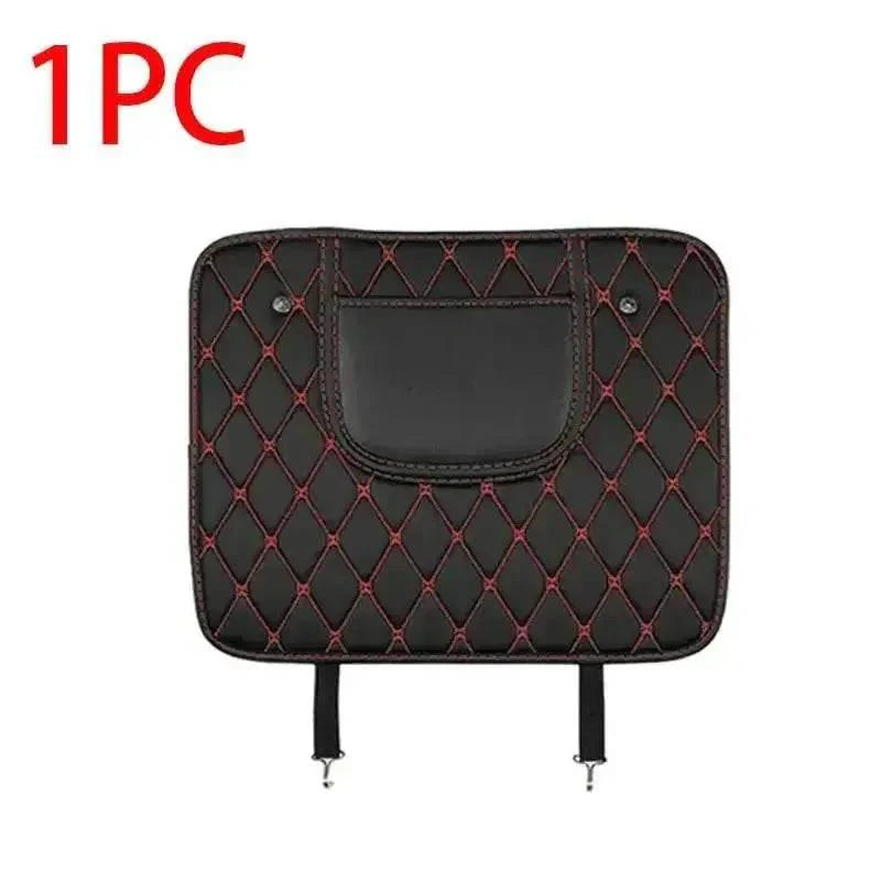 Black Car Seat Protector Pad with Red Stitching