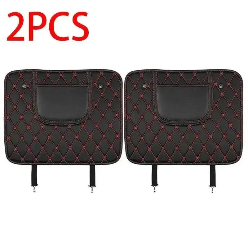 Black Car Seat Protector Pad with Red Stitching