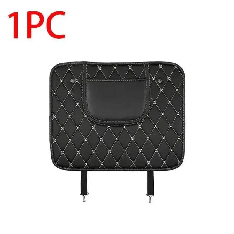 Black Car Seat Protector Pad with Red Stitching